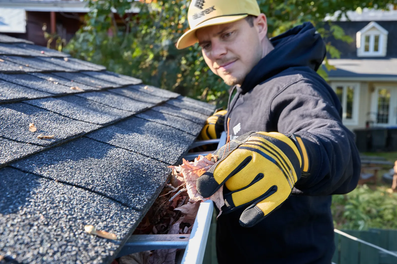 Seamless gutters on a residential roofline — M & J Eavestrough and Contracting Inc., Gander NL